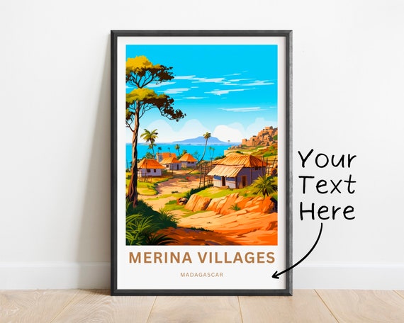 Personalized Merina Villages Travel Print Merina Villages Madagascar Poster Africa Wall Art Framed Present Gift Madagascar Present