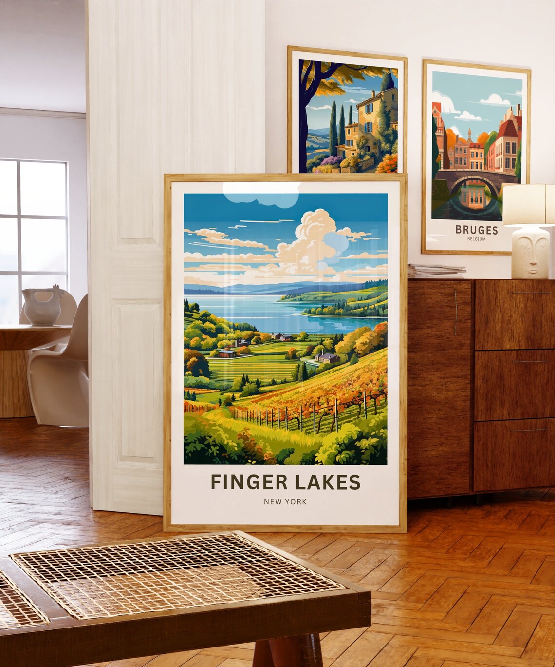 Finger Lakes Wine Vineyards New York Autumn Lake Travel Poster - Image 5