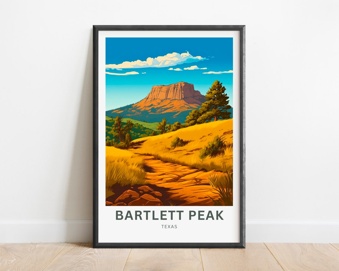 Personalized Bartlett Peak Texas Mesa Trail Sunset View Poster - Image 2