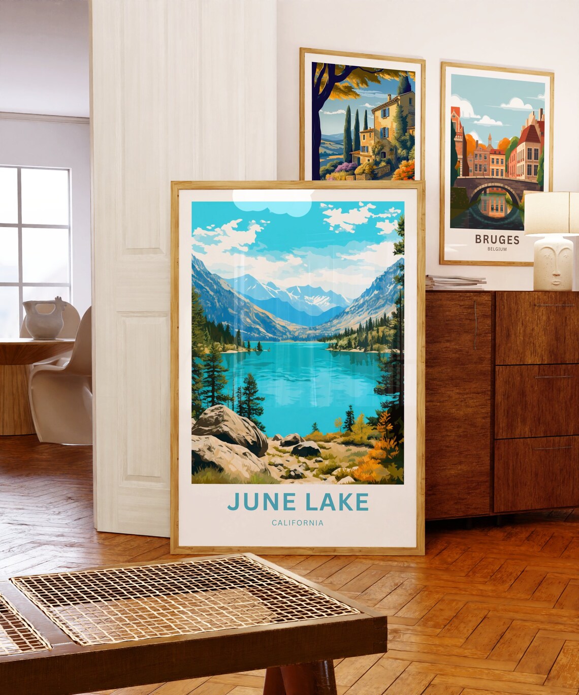 June Lake California Mountain Lake Rocky Shore Travel Poster - Image 5