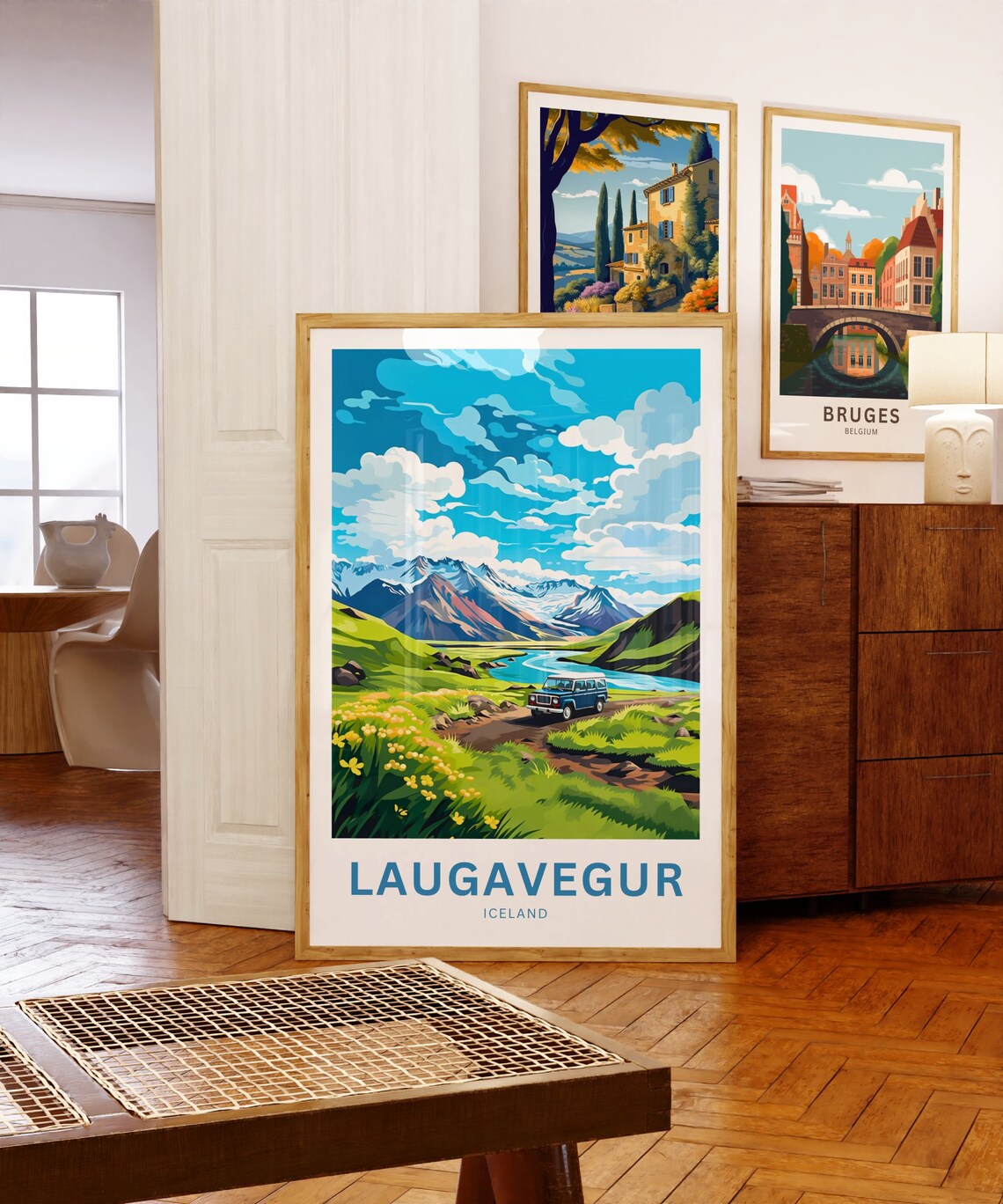 Laugavegur Iceland 4x4 Mountain Road Lake Wildflowers Travel Poster - Image 5