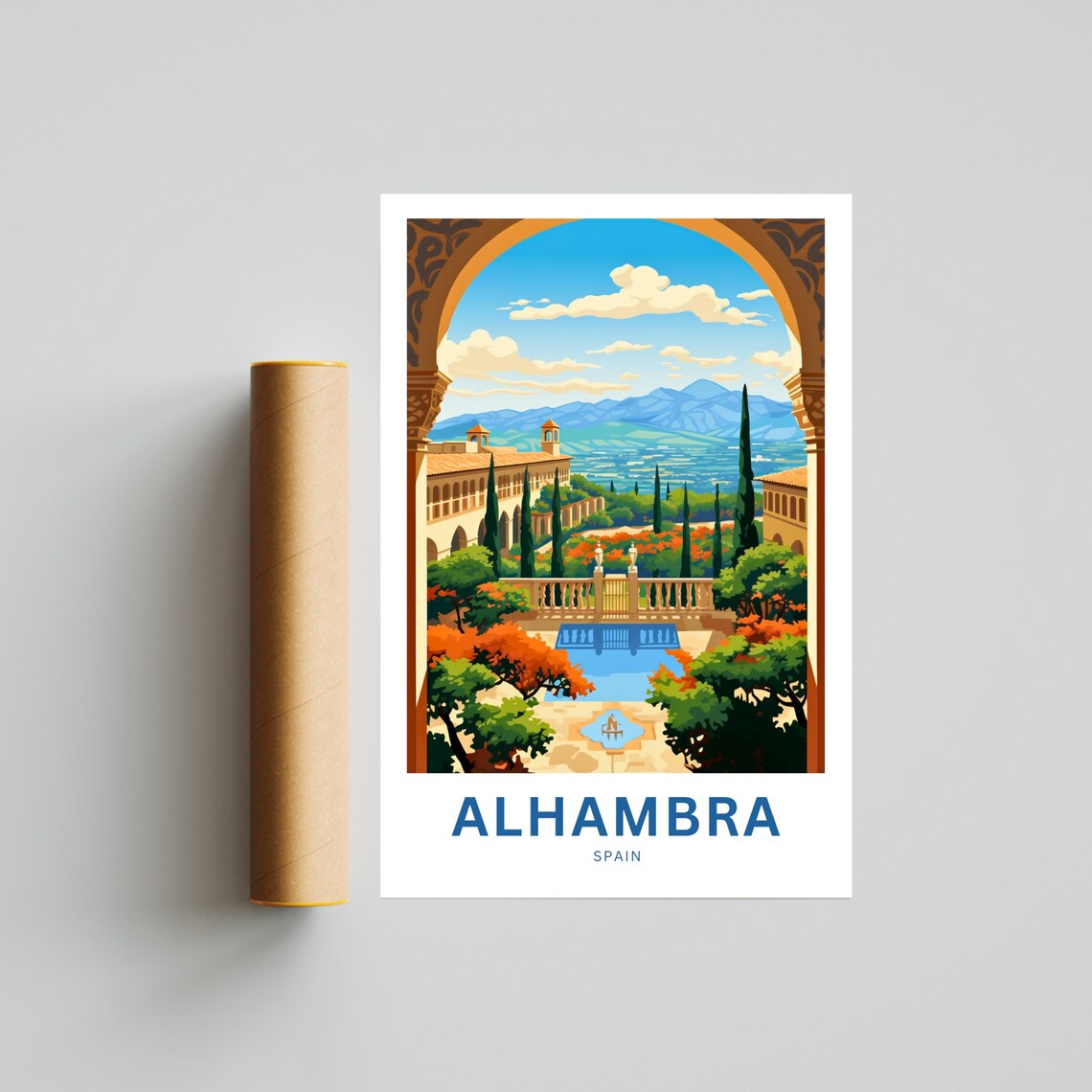 Alhambra Travel Poster, Spain Wall Art Print - Image 4