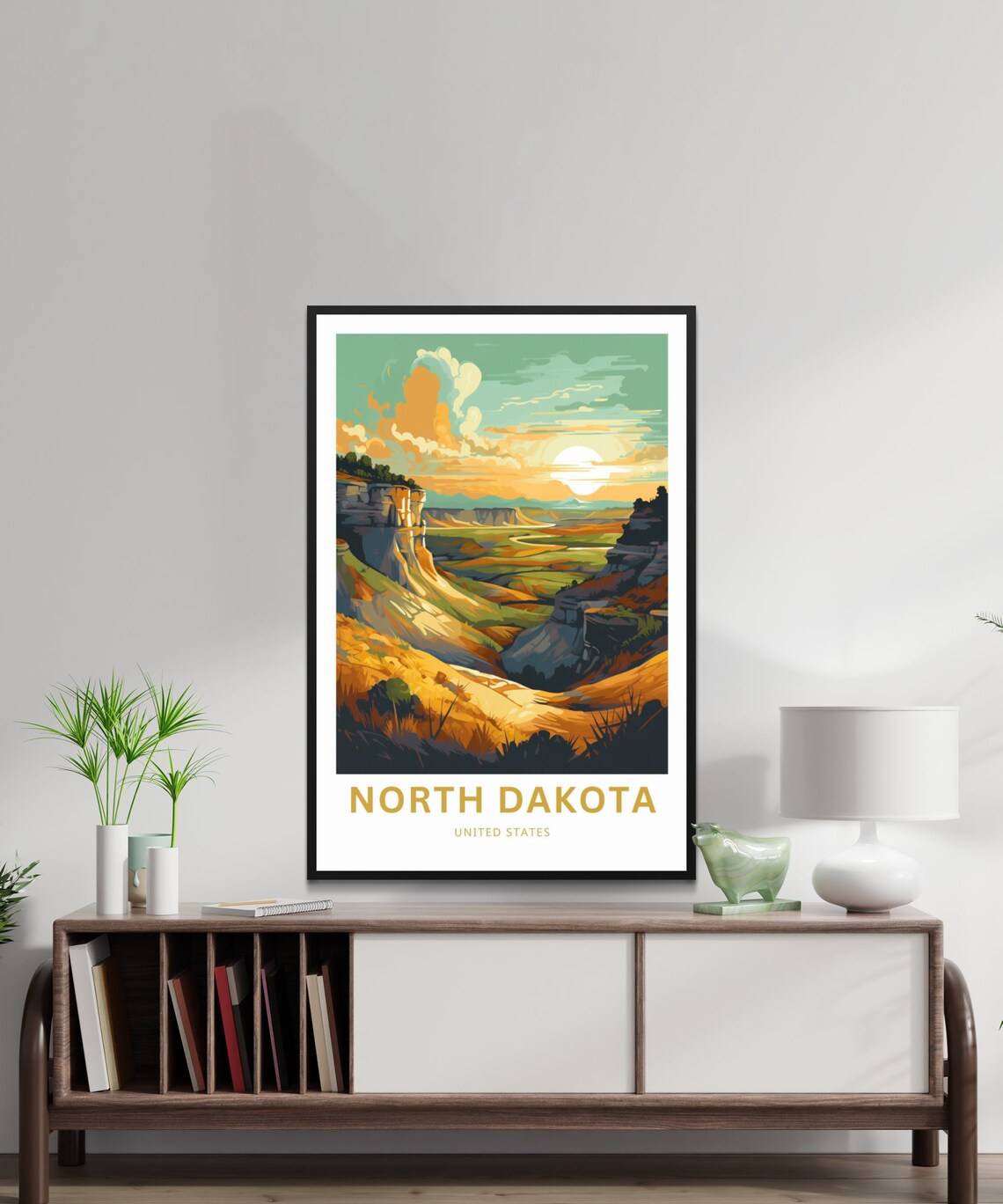 North Dakota Travel Poster, United States Wall Art - Image 2