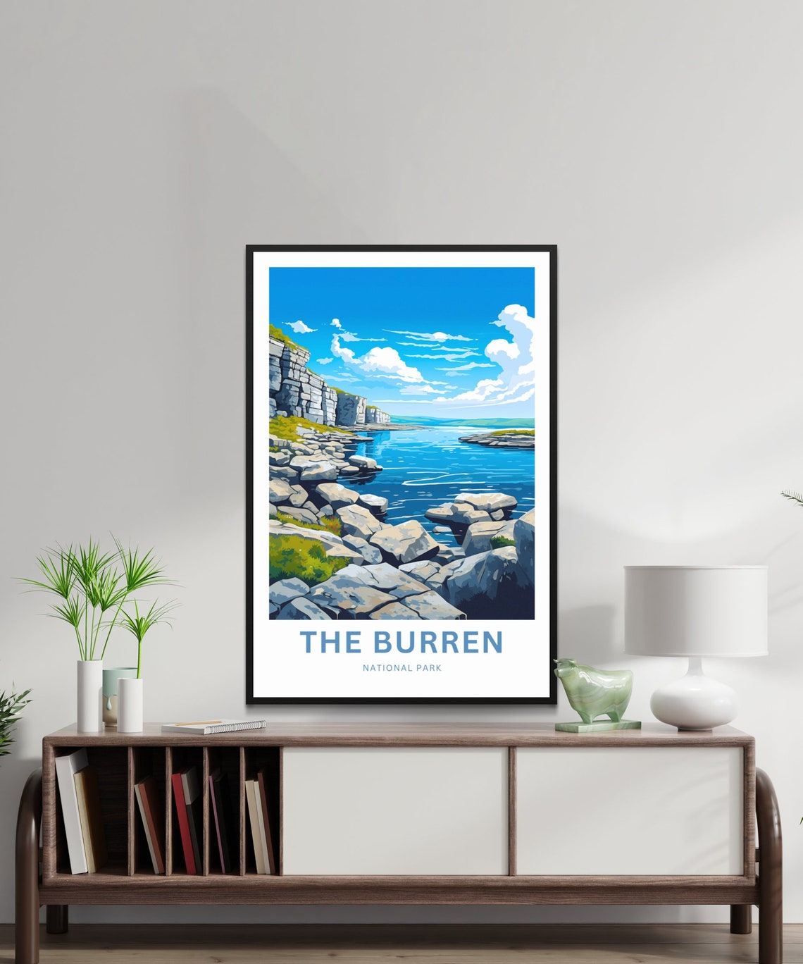 The Burren Ireland Limestone Coast Cliffs Personalized Travel Poster - Image 2