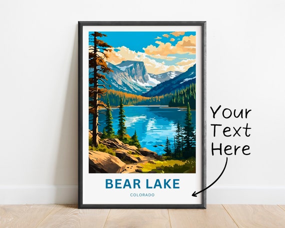 Personalized Bear Lake Travel Print Bear Lake Poster Colorado Wall Art Framed Present Gift Colorado Present