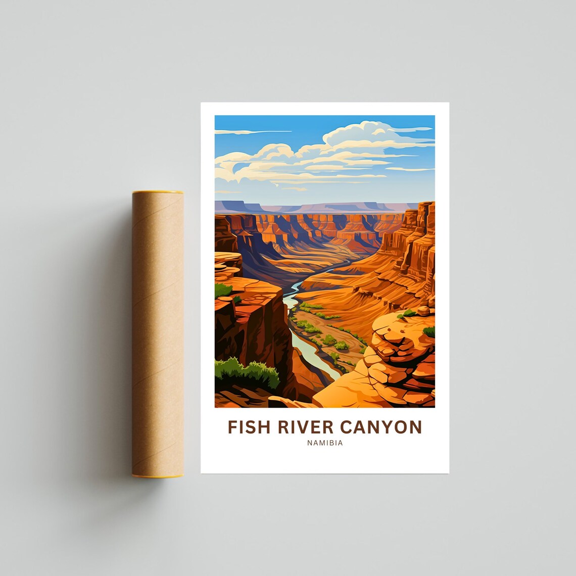 Personalized Fish River Canyon Travel Print Fish River Canyon Poster Namibia Wall Art Framed Present Gift Namibia Present - Image 4