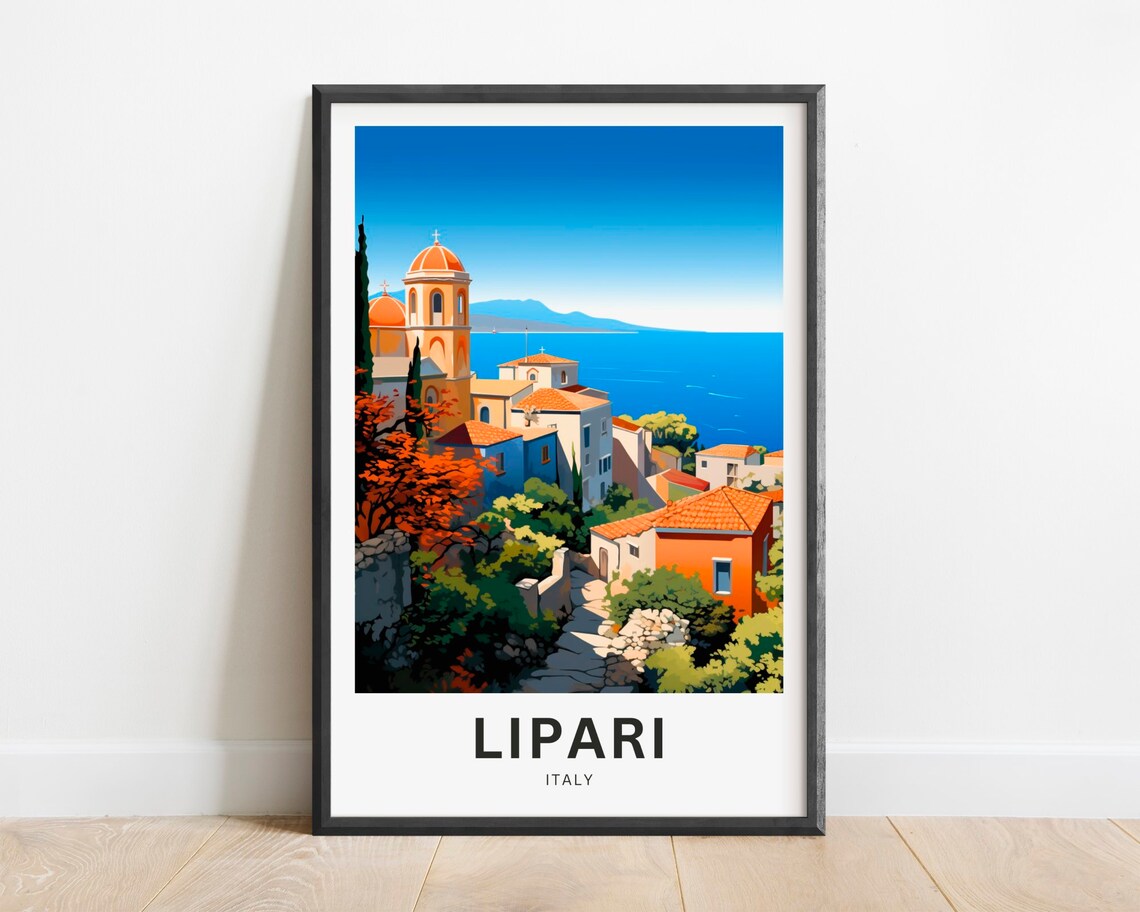 Lipari Travel Poster, Italy Place Art Print