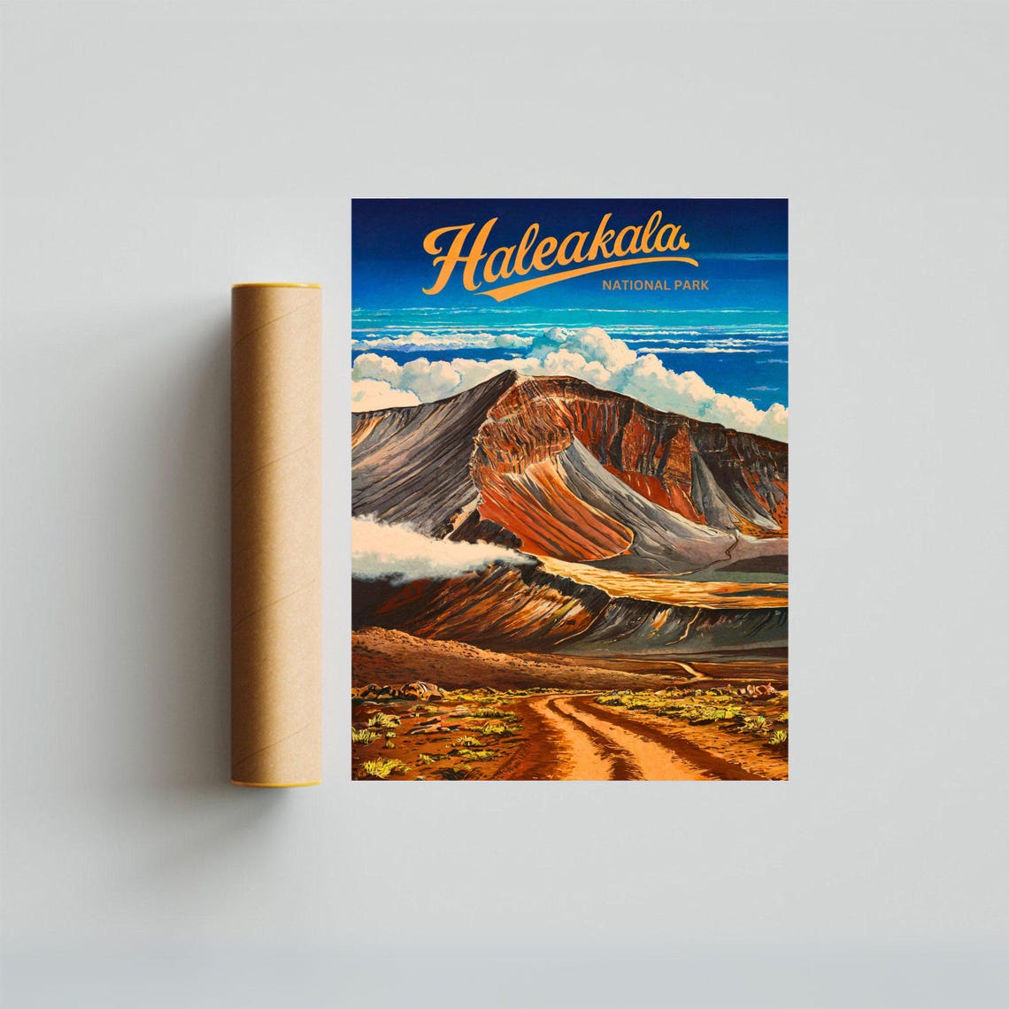 Haleakala National Park Volcano Crater Above Clouds Travel Poster - Image 3