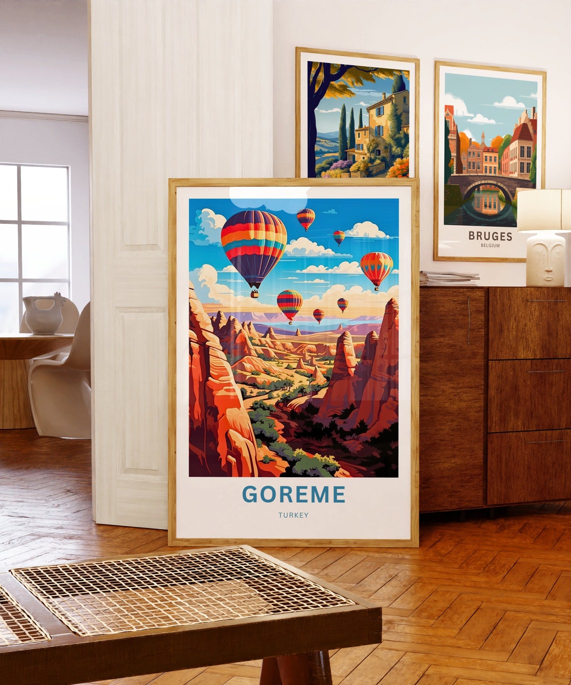 Personalized Goreme Turkey Hot Air Balloon Cave Valleys Travel Poster - Image 5