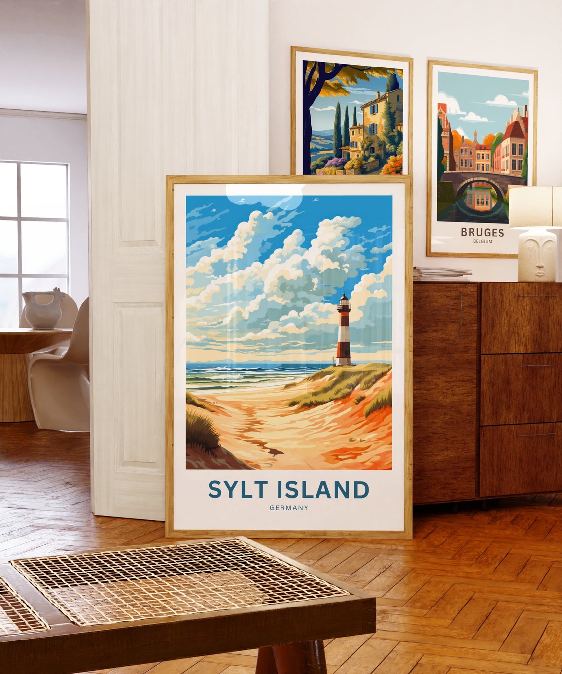 Sylt Island Germany Red White Lighthouse Dune Coast Travel Poster - Image 5