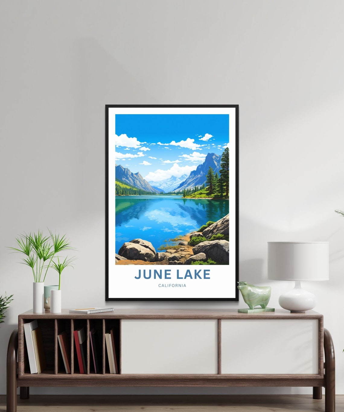 June Lake California Alpine Lake Rocky Shore Mountain View Poster - Image 2