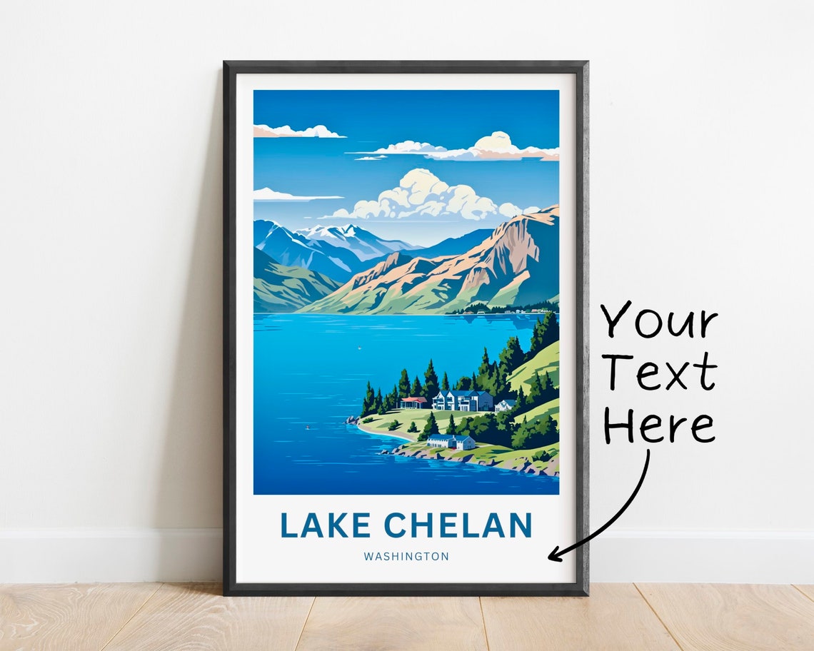 Personalized Lake Chelan Washington Lakeside Custom Name Poster