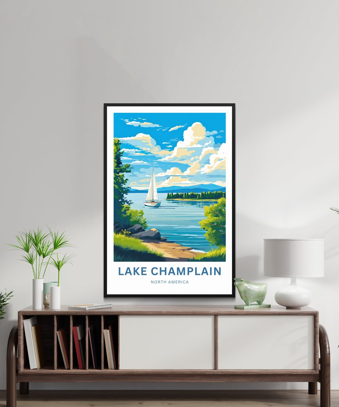 Personalized Lake Champlain Travel Poster, North America - Image 3