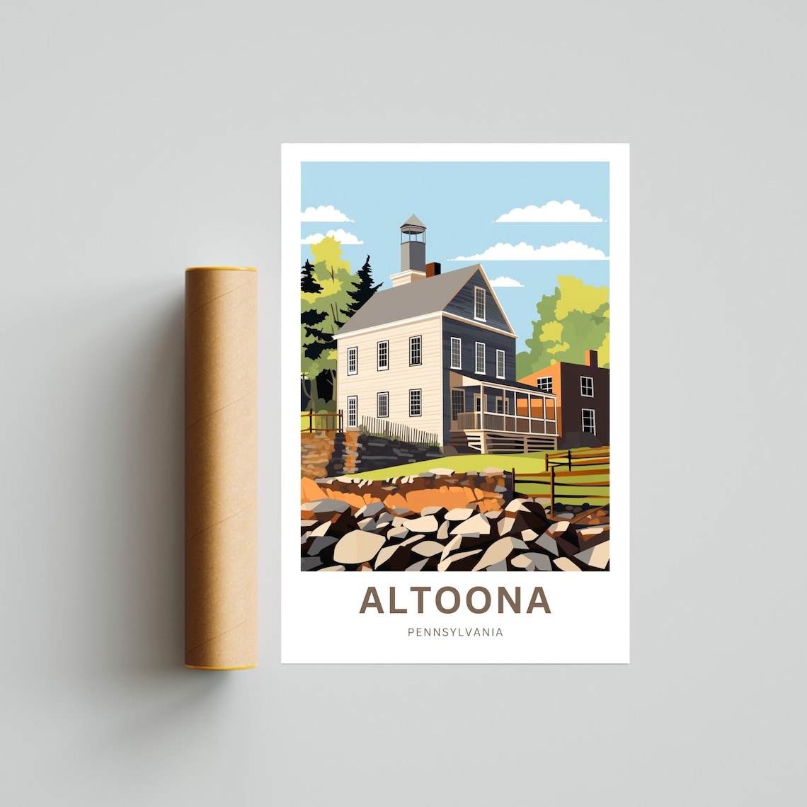 Altoona Pennsylvania Country Homestead Rustic Charm Travel Poster - Image 4