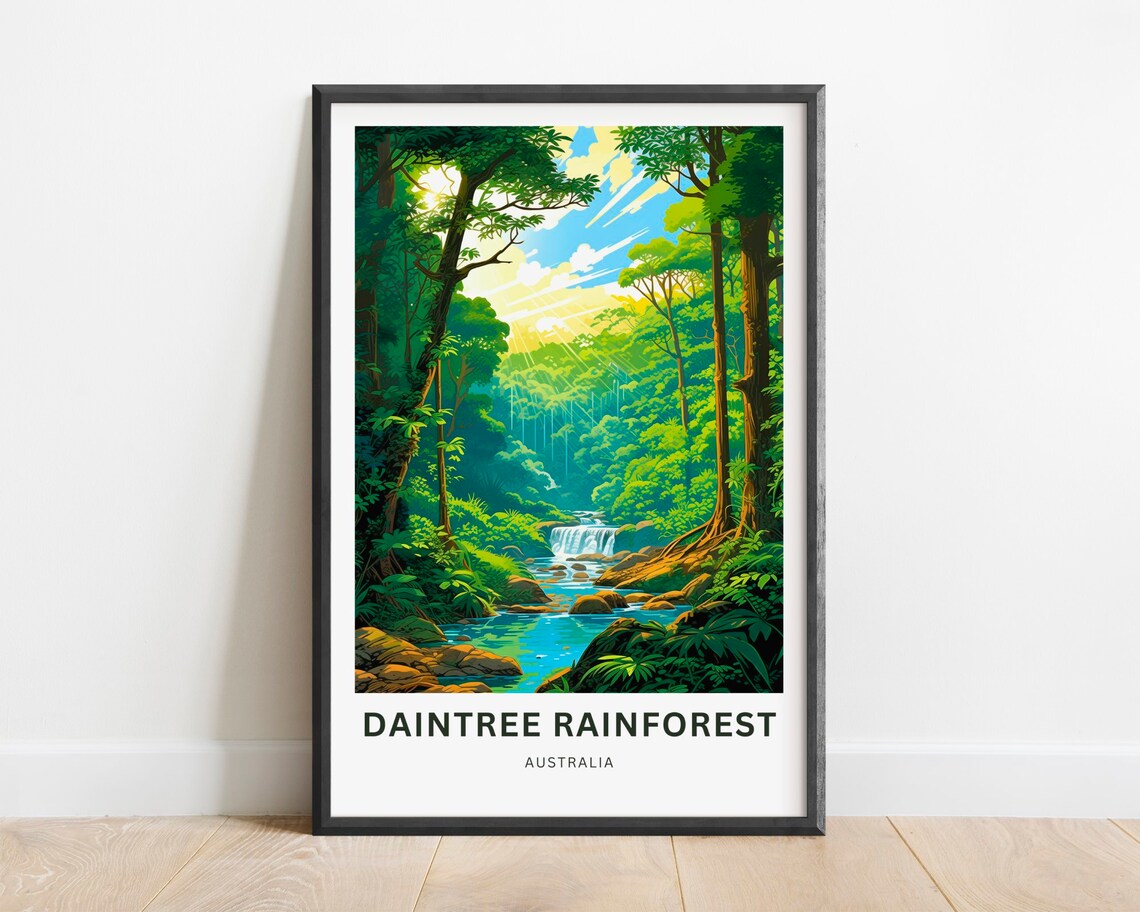 Daintree Rainforest Travel Poster, Queensland Australia