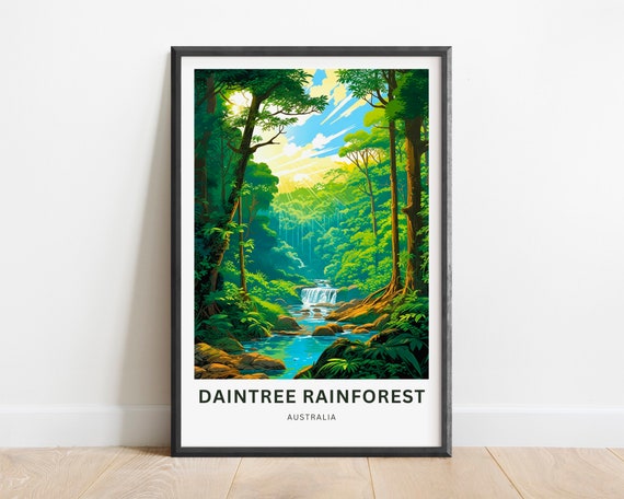 Daintree Rainforest Travel Poster, Queensland Australia