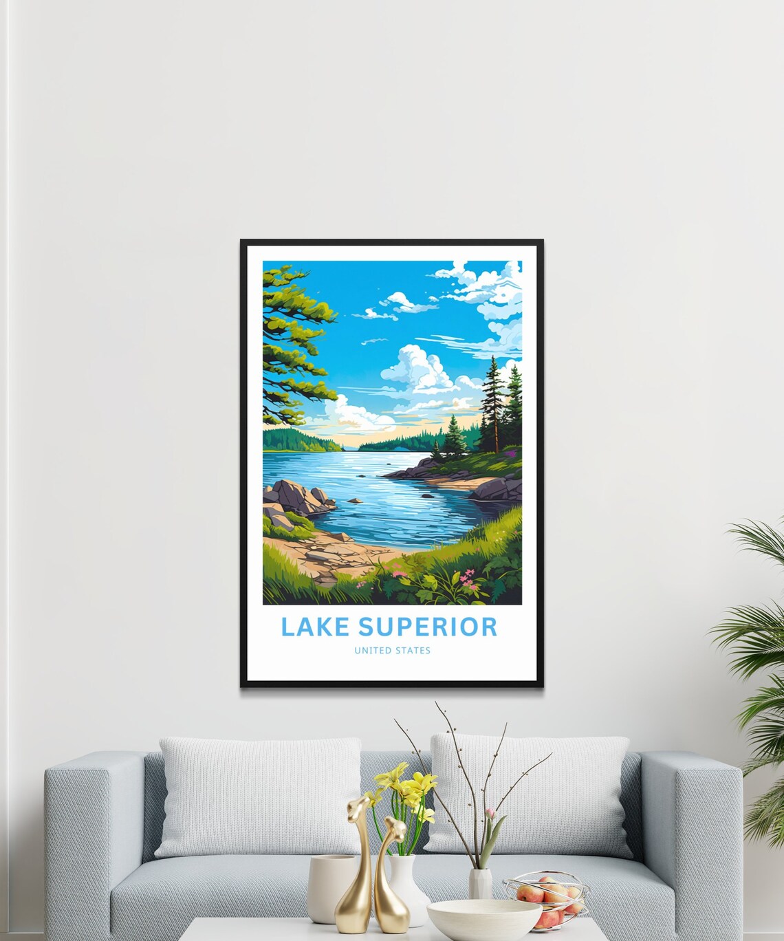 Lake Superior Travel Poster, United States Wall Art - Image 3