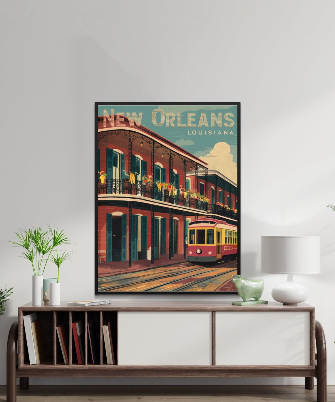 New Orleans Louisiana Vintage French Quarter Retro Travel Poster - Image 2
