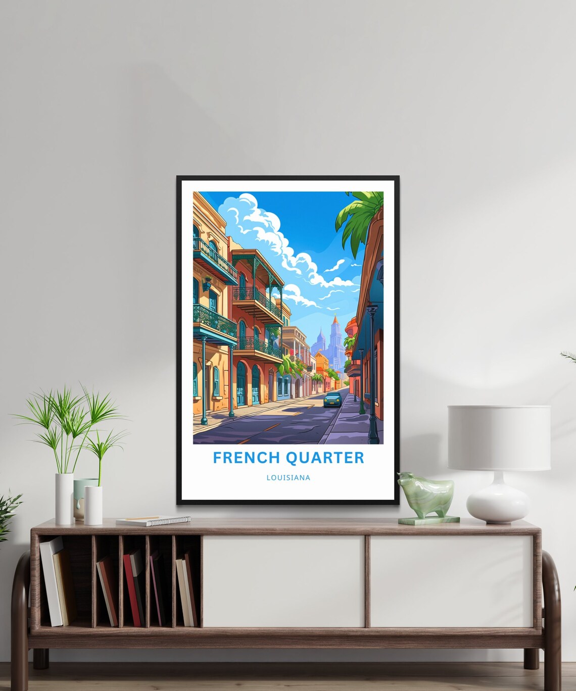 Personalized French Quarter Louisiana Balconies Custom Travel Poster - Image 2