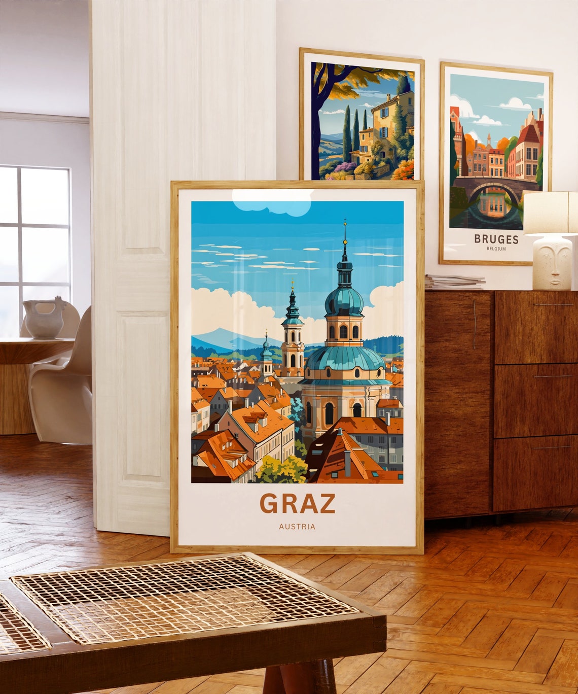 Graz Austria Baroque Domes Terracotta Roofs Custom Art Poster - Image 5