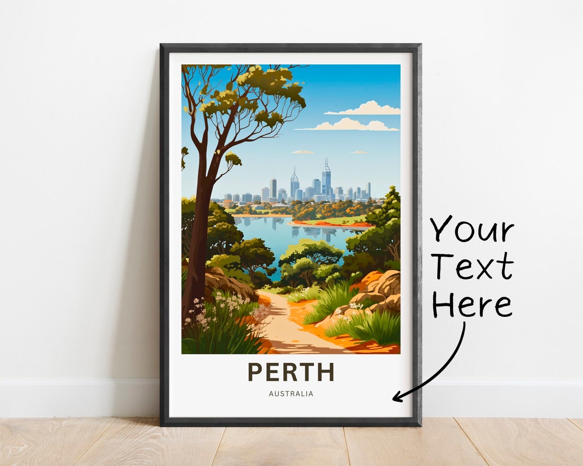 Personalized Perth Australia Gum Tree Bush Trail Travel Poster