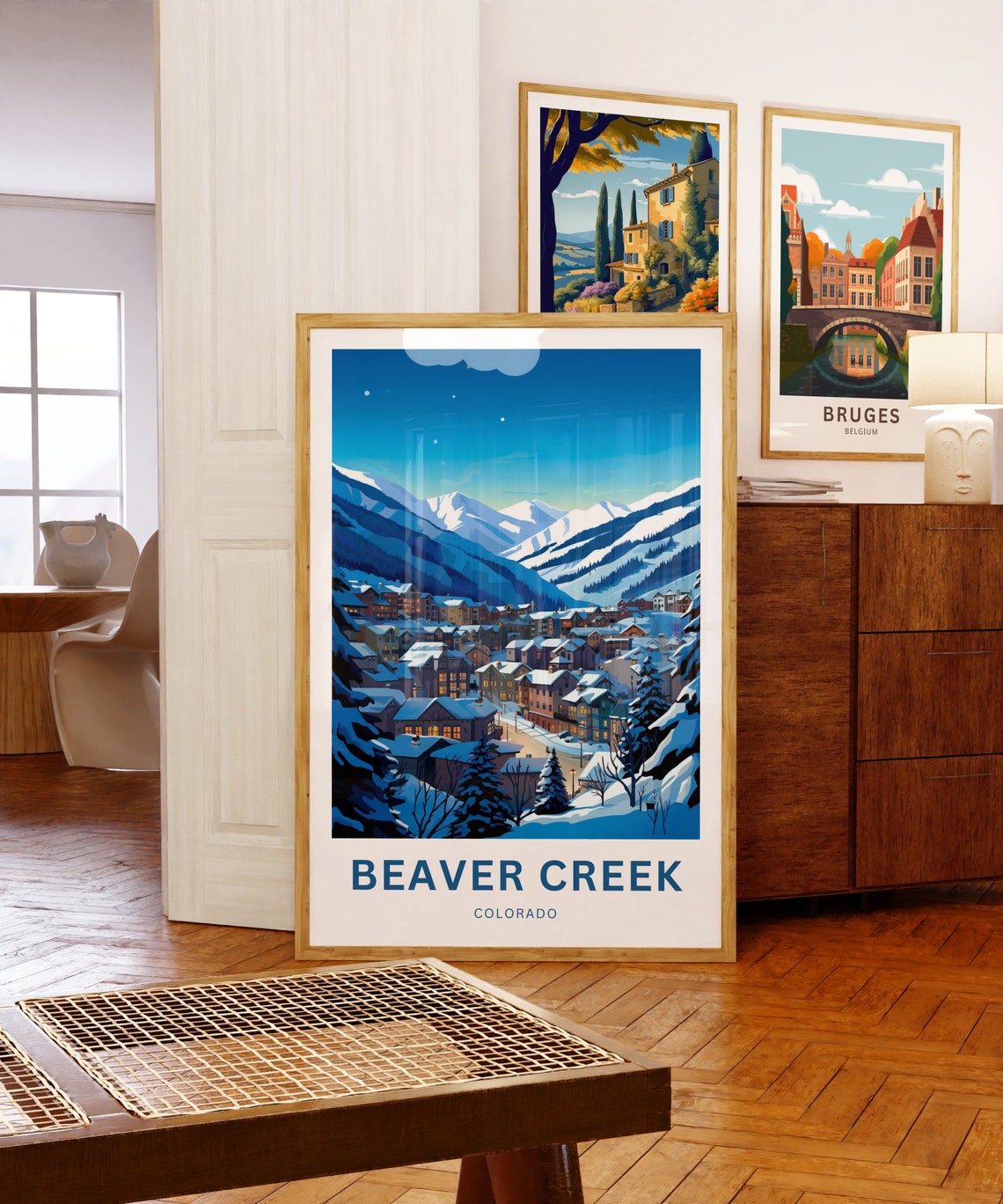 Personalized Beaver Creek Colorado Snowy Village Custom Travel Poster - Image 5