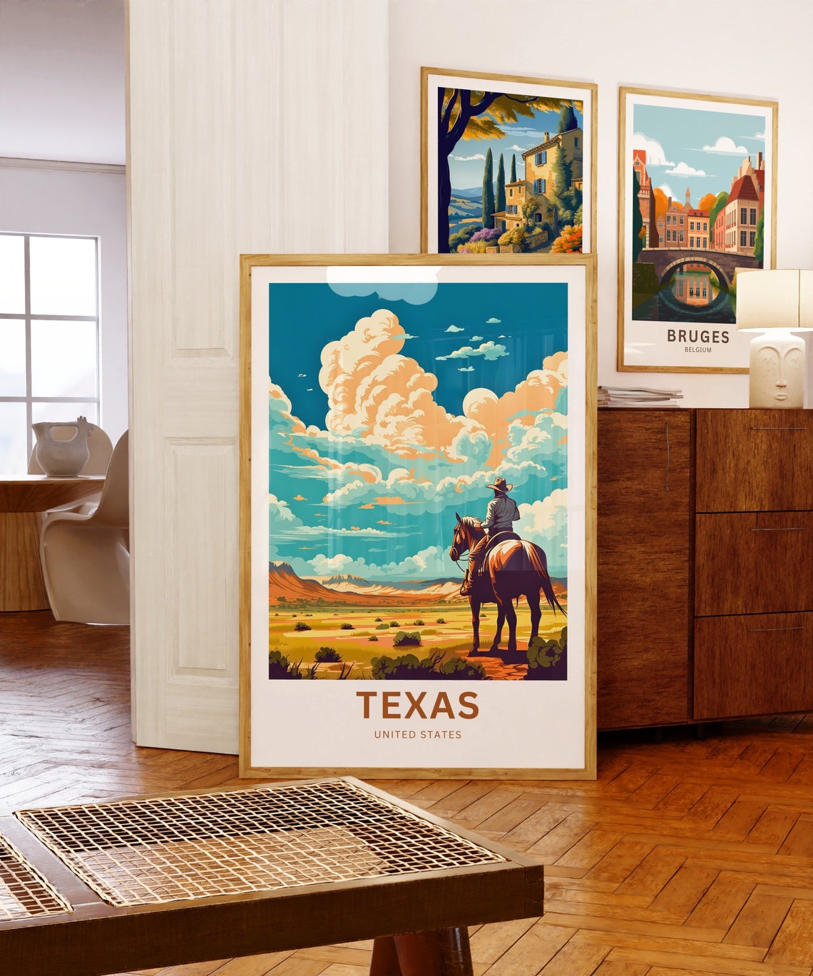 Texas Cowboy Desert Scene Custom Text Personalized Travel Poster - Image 5