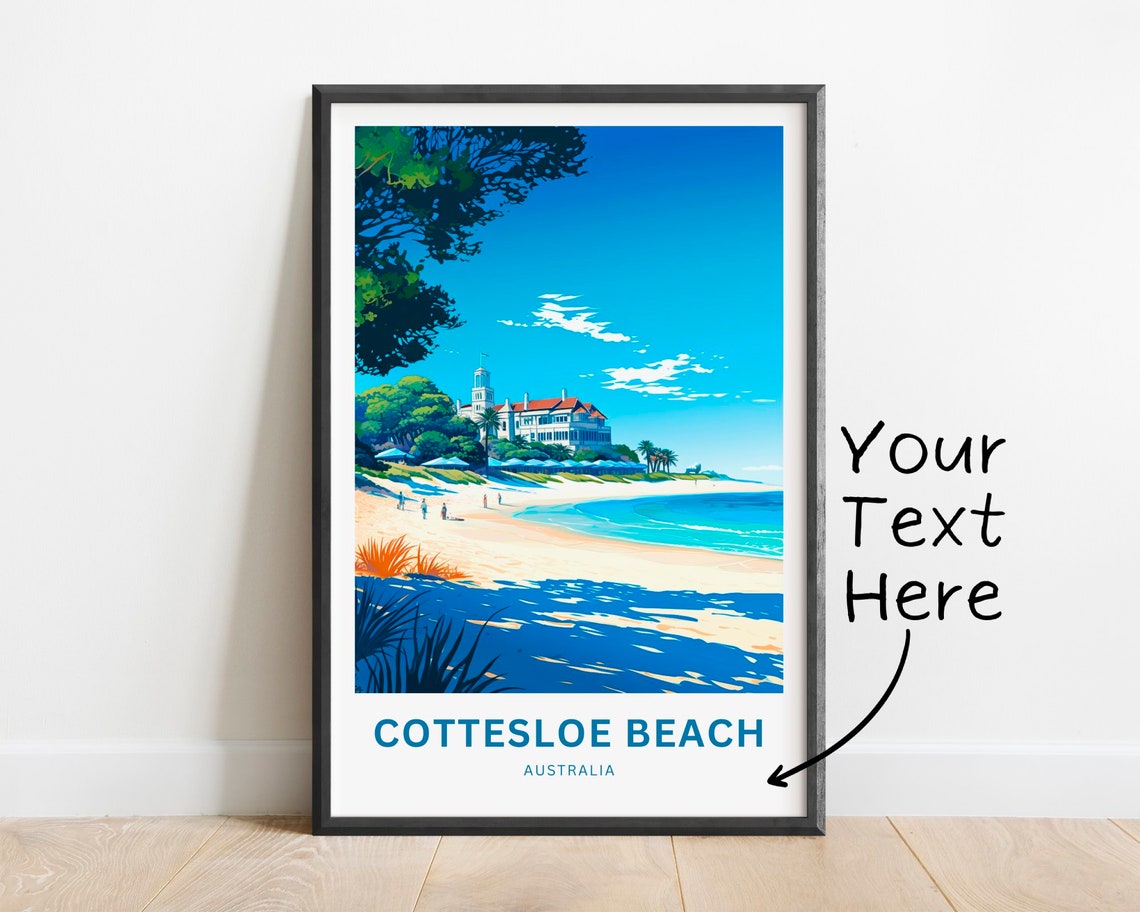 Cottesloe Beach Australia Historic Bathing House Personalized Poster