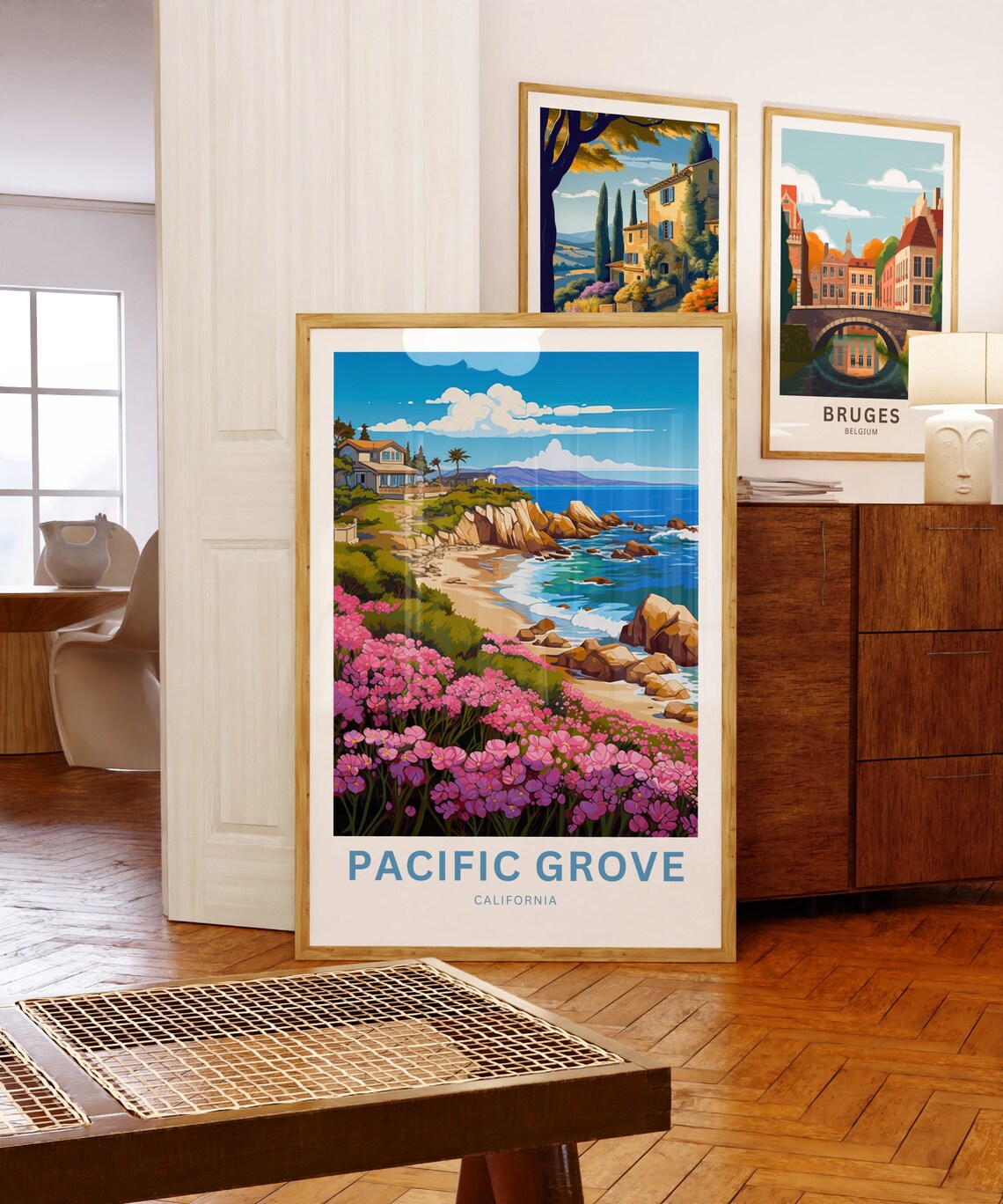 Pacific Grove California Coastal Blooms Vintage Travel Poster - Image 5