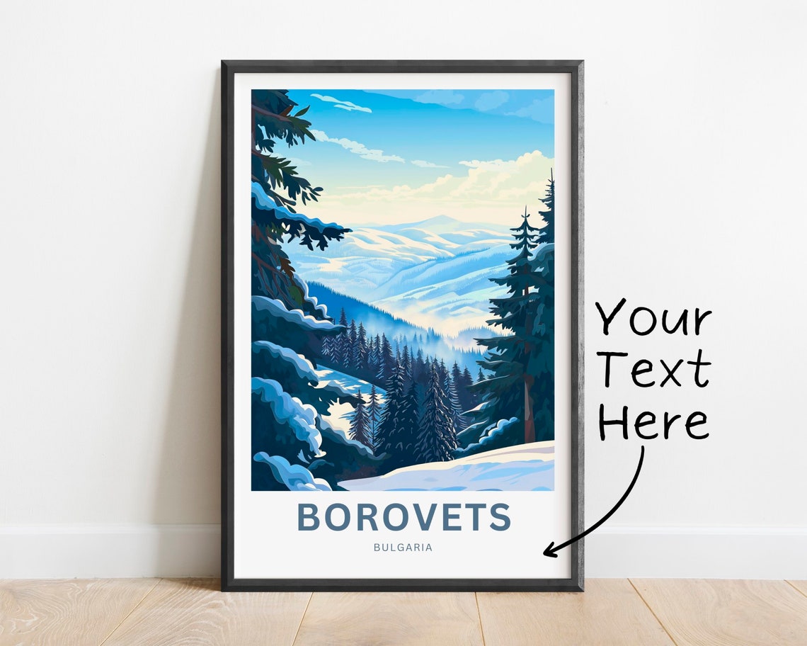 Borovets Bulgaria Snowy Panorama Dreamy Personalized Travel Poster