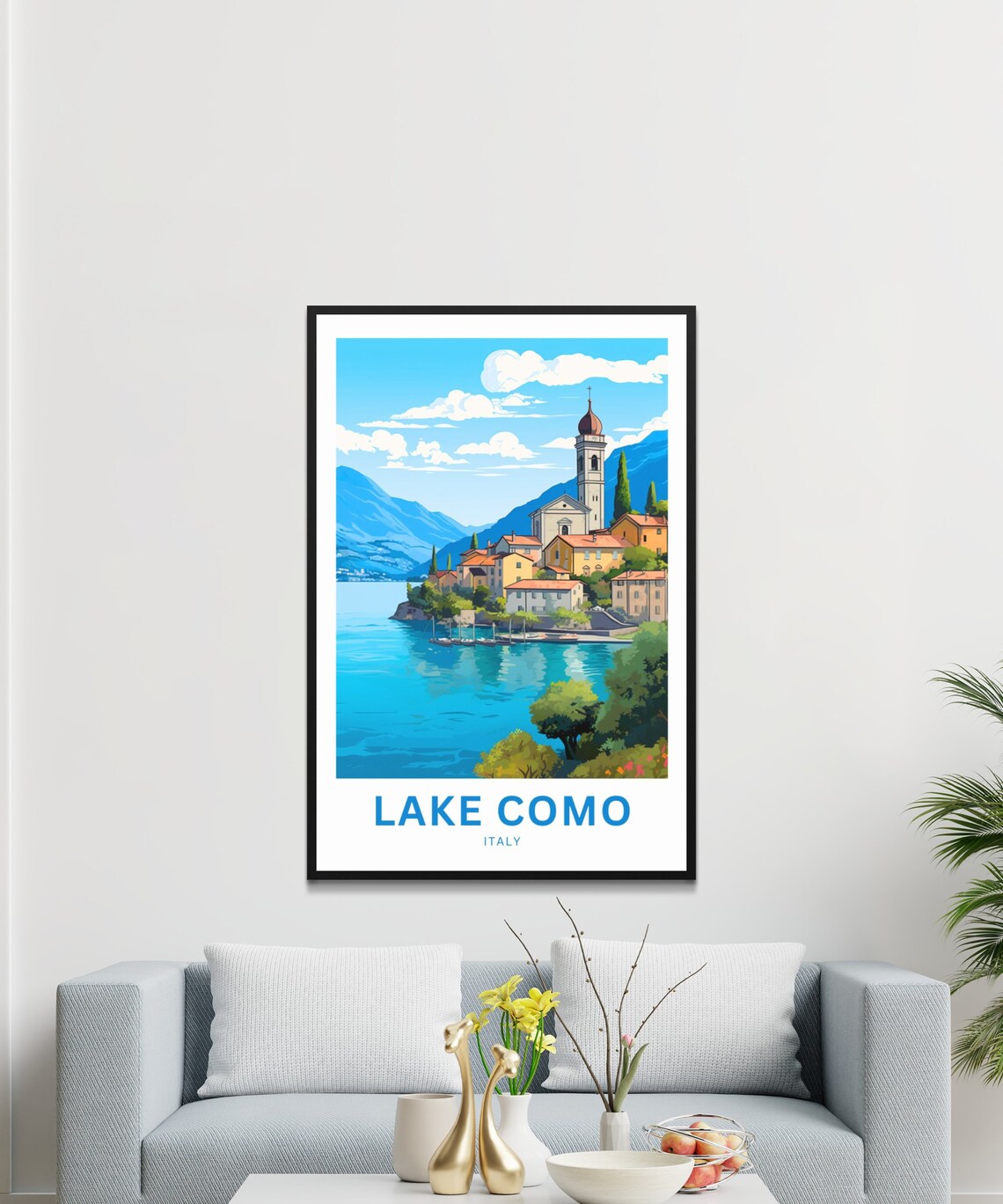 Personalized Lake Como Travel Poster, Italy Present - Image 3