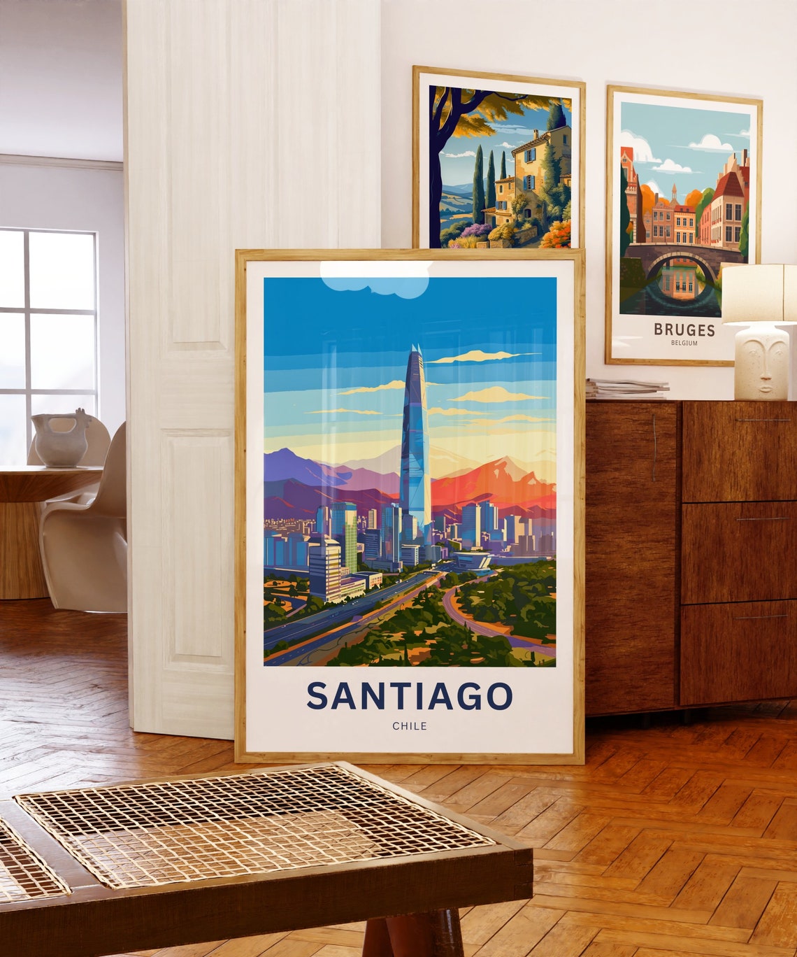 Santiago Chile City Skyline Andes Mountains Personalized Travel Poster - Image 5