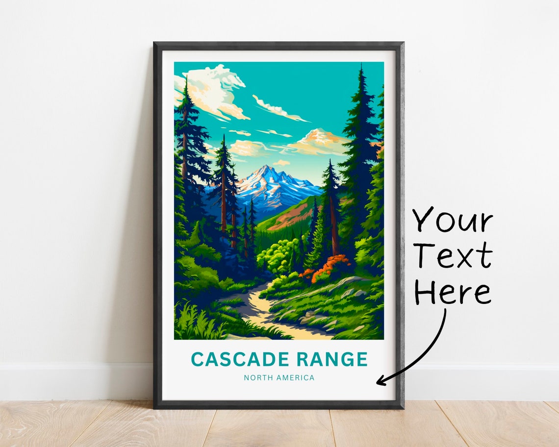 Cascade Range North America Pine Forest Peak Personalized Art Poster