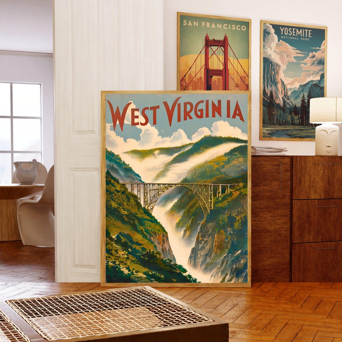 West Virginia New River Gorge Bridge Rising Above The Mist Poster - Image 5