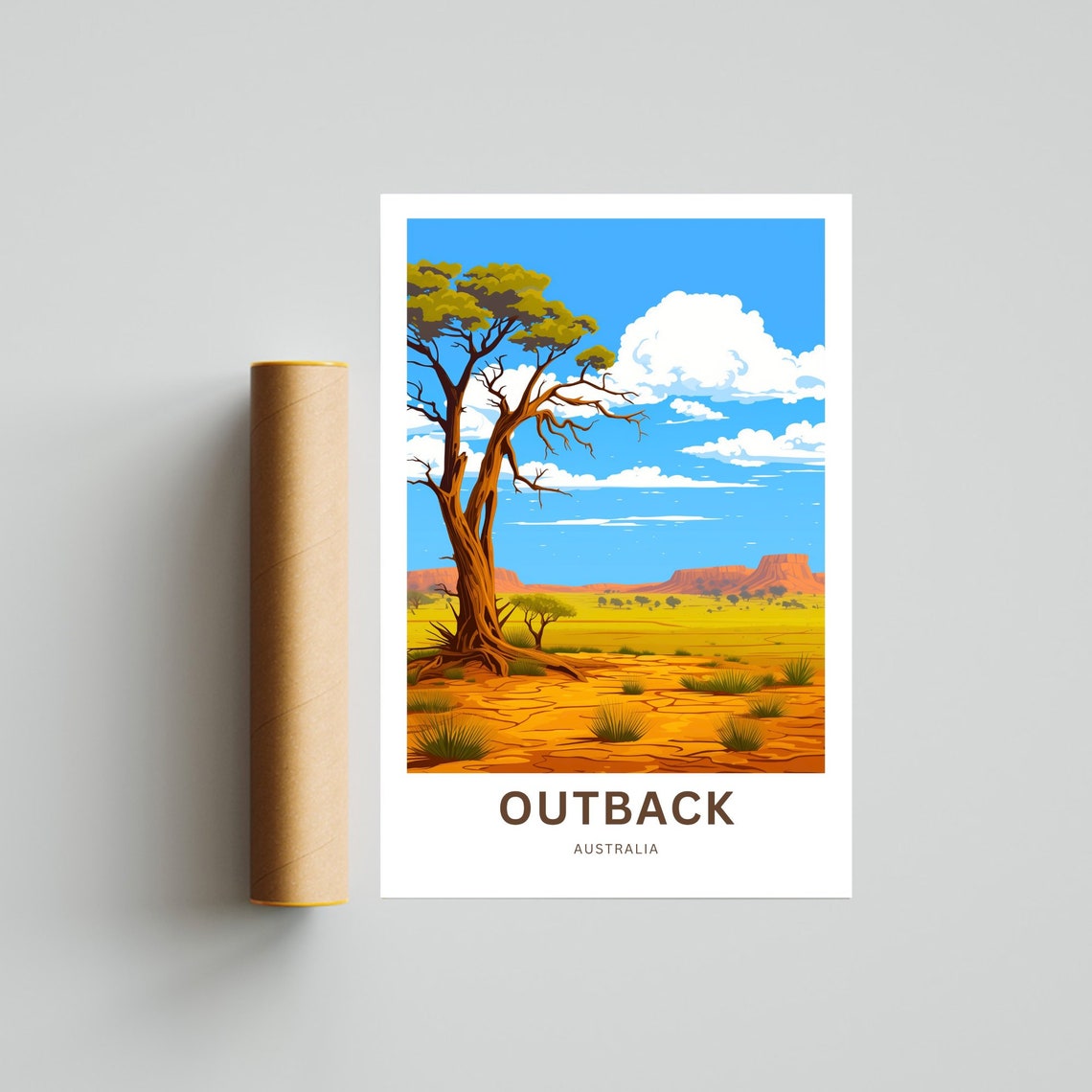 Personalized Australia Outback Gum Tree Desert Mesas Custom Poster - Image 2