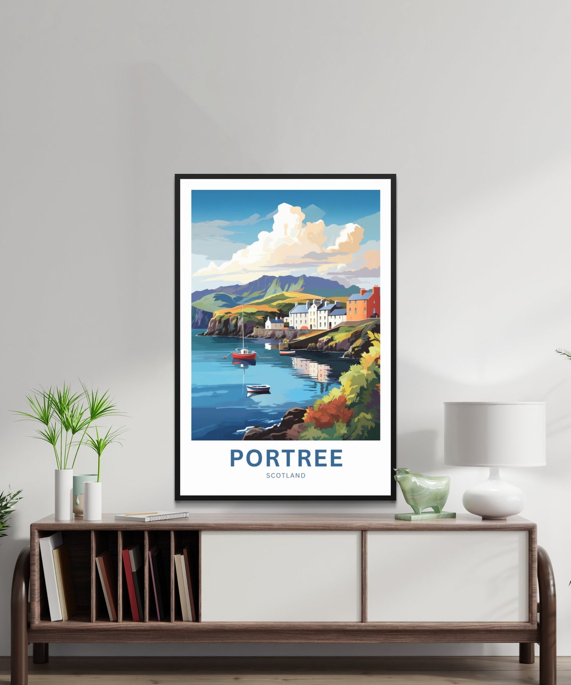Portree Scotland Harbor Personalized Custom Text Gift Poster - Image 3