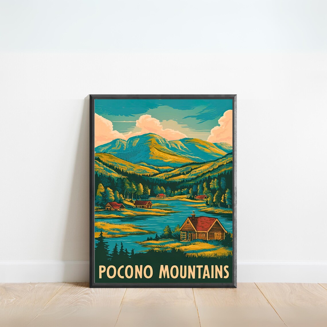 Pocono Mountains Vintage Travel Poster, Pennsylvania