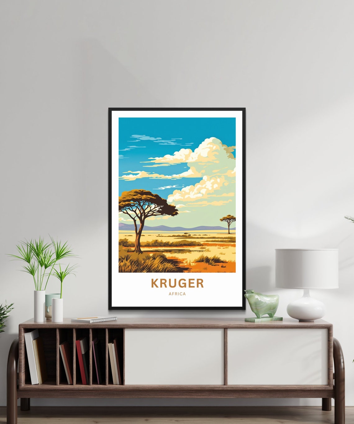 Kruger Africa Personalized Sunset Savanna Acacia Travel Poster - Image 2