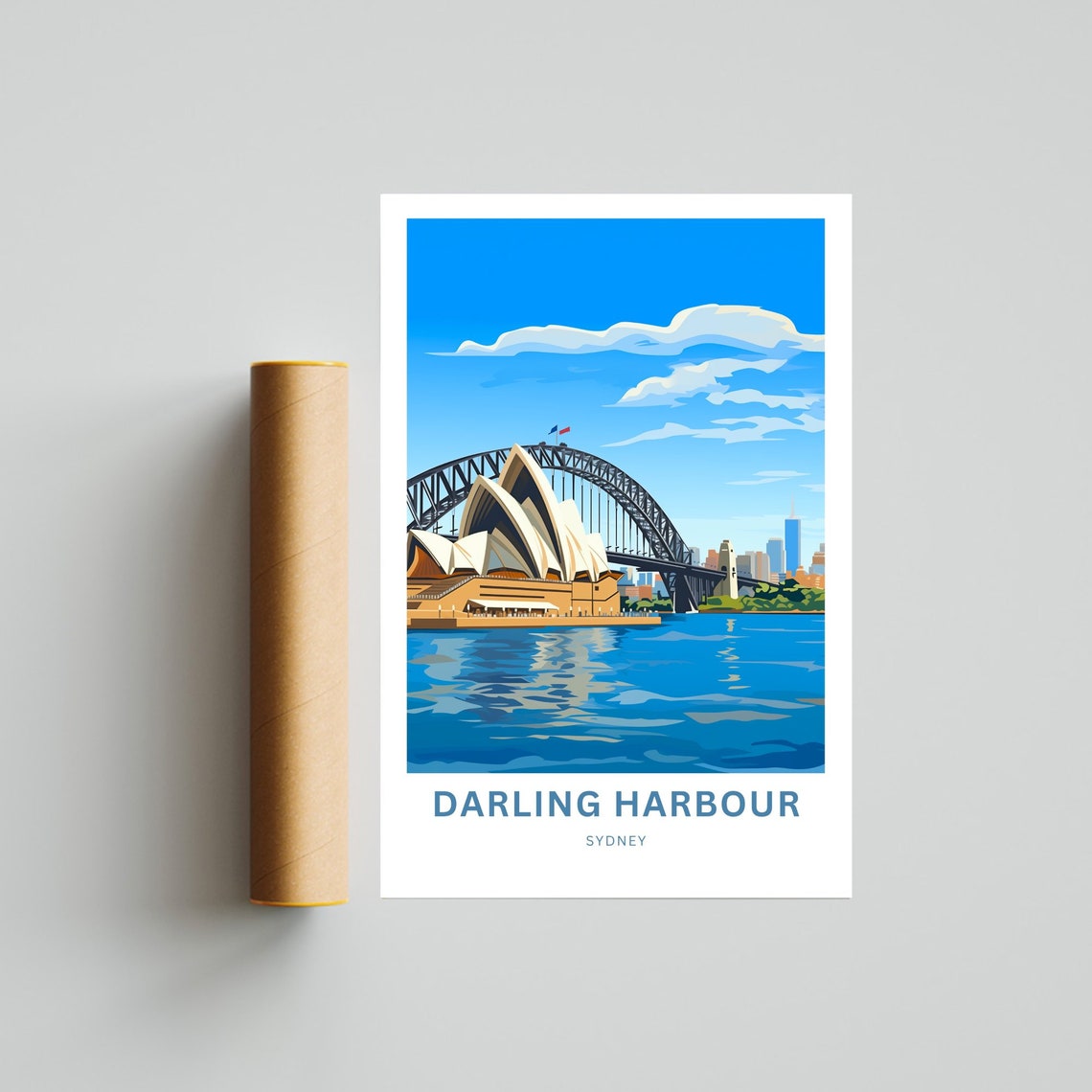 Iconic Darling Harbour Sydney Opera House Bridge Travel Poster - Image 4