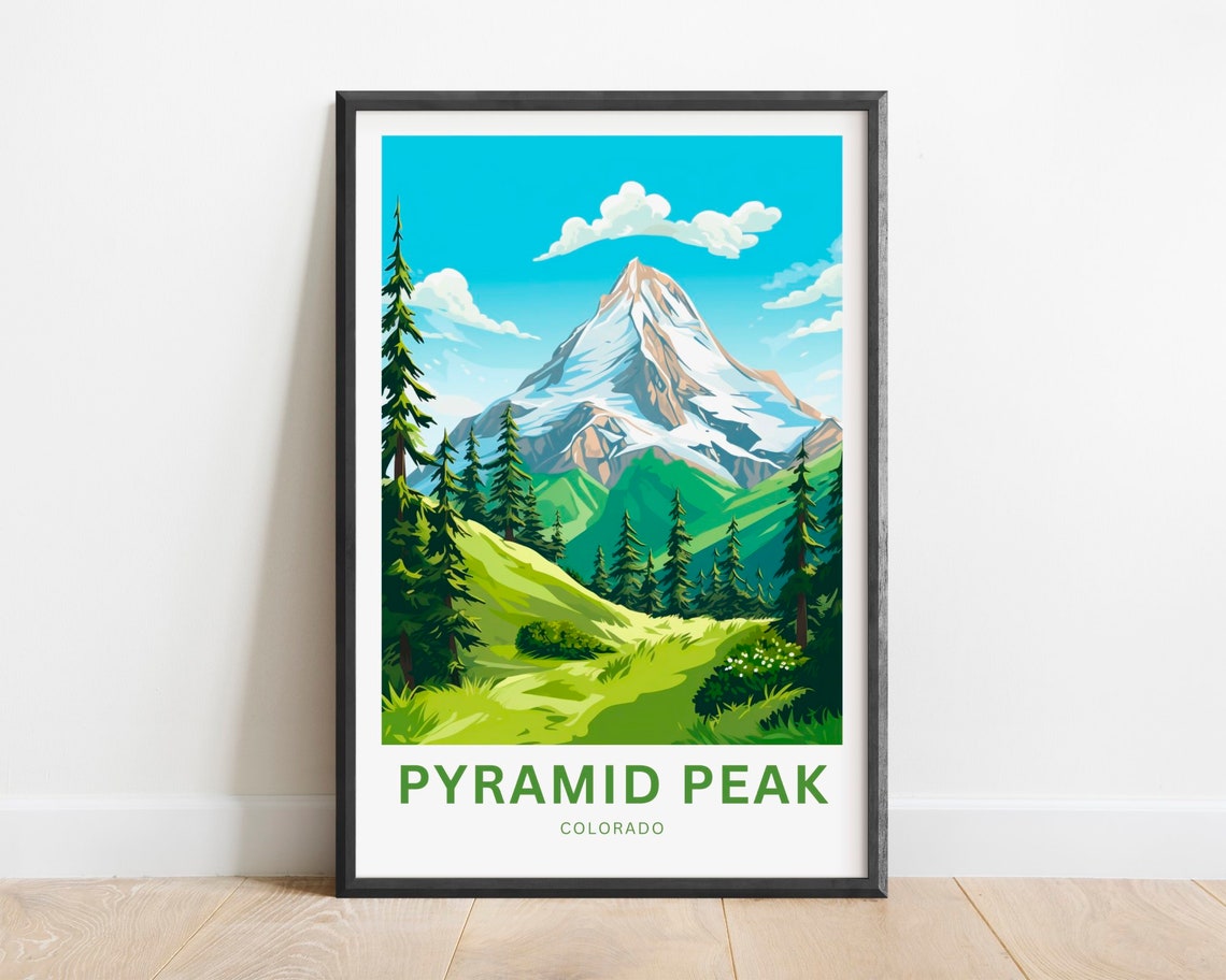 Pyramid Peak Colorado Alpine Rocky Mountain Pines Travel Poster