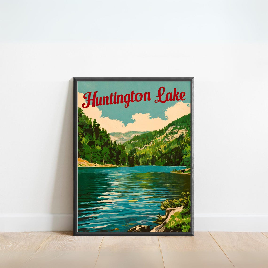 Huntington Lake California Pine Forest Alpine Lake Travel Poster