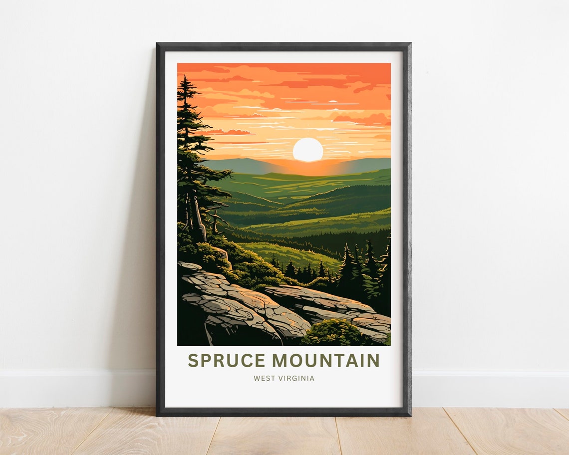 Spruce Mountain West Virginia Sunrise Ledge Vista Travel Poster
