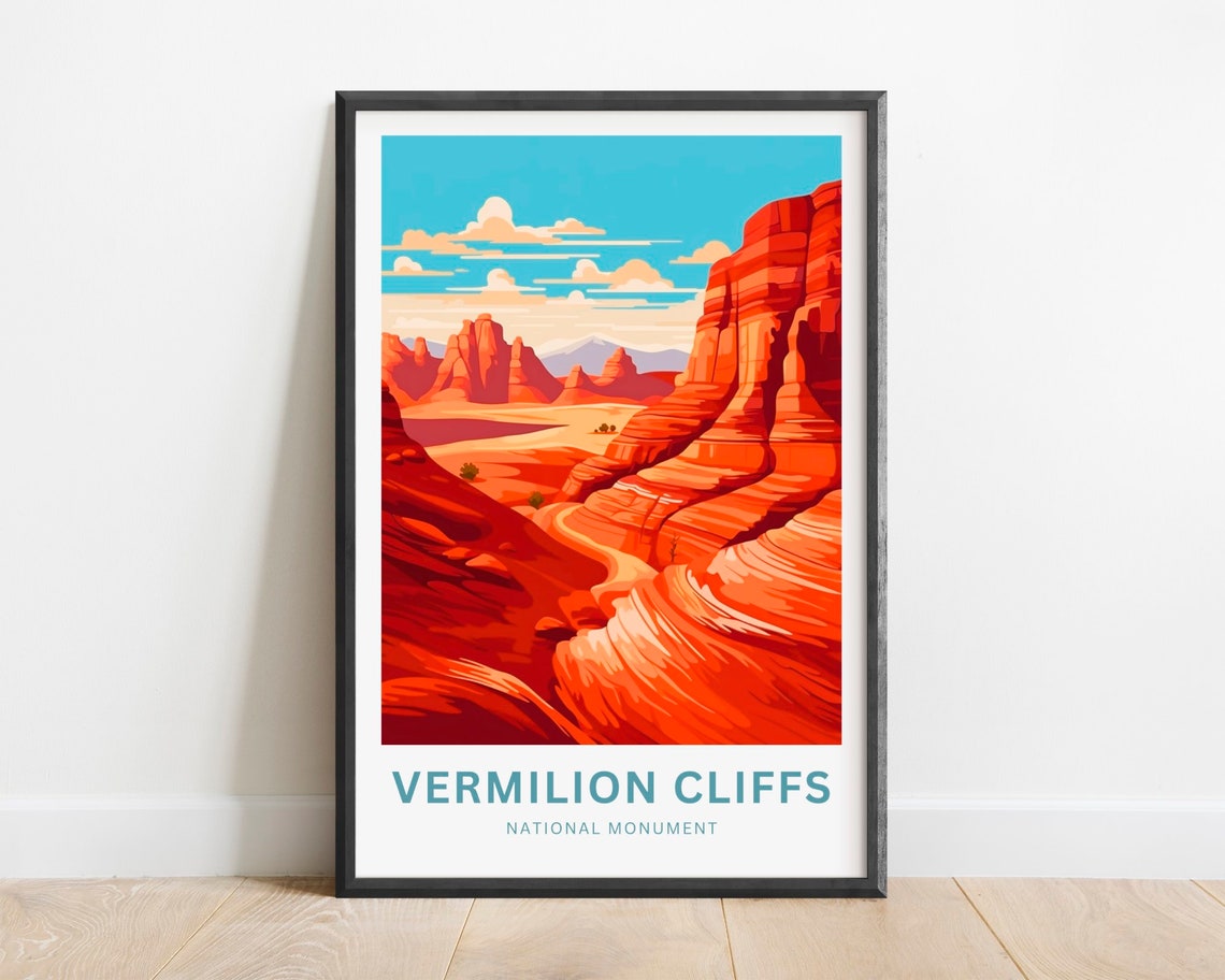 Vermilion Cliffs National Monument Striped Red Rocks Travel Poster