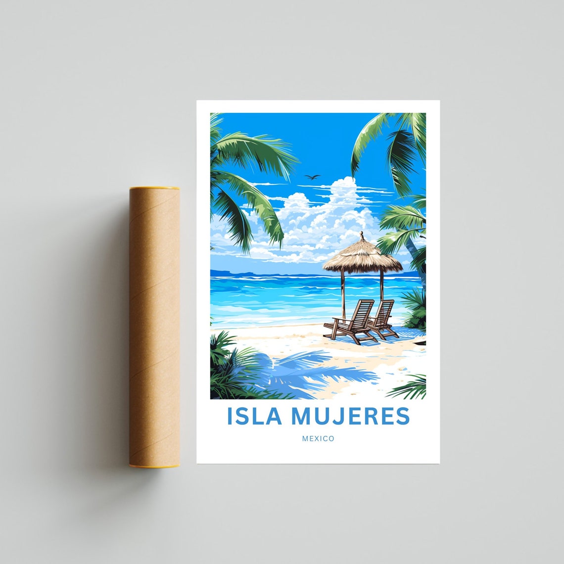 Isla Mujeres Travel Print Isla Mujeres Poster Mexico Wall Art Framed Present Gift Mexico Present - Image 4