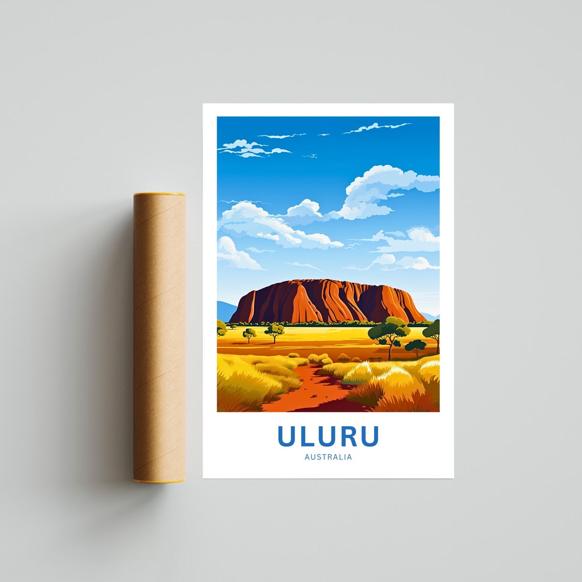Uluru Australia Sacred Red Rock Sunset Outback Custom Text Poster - Image 4