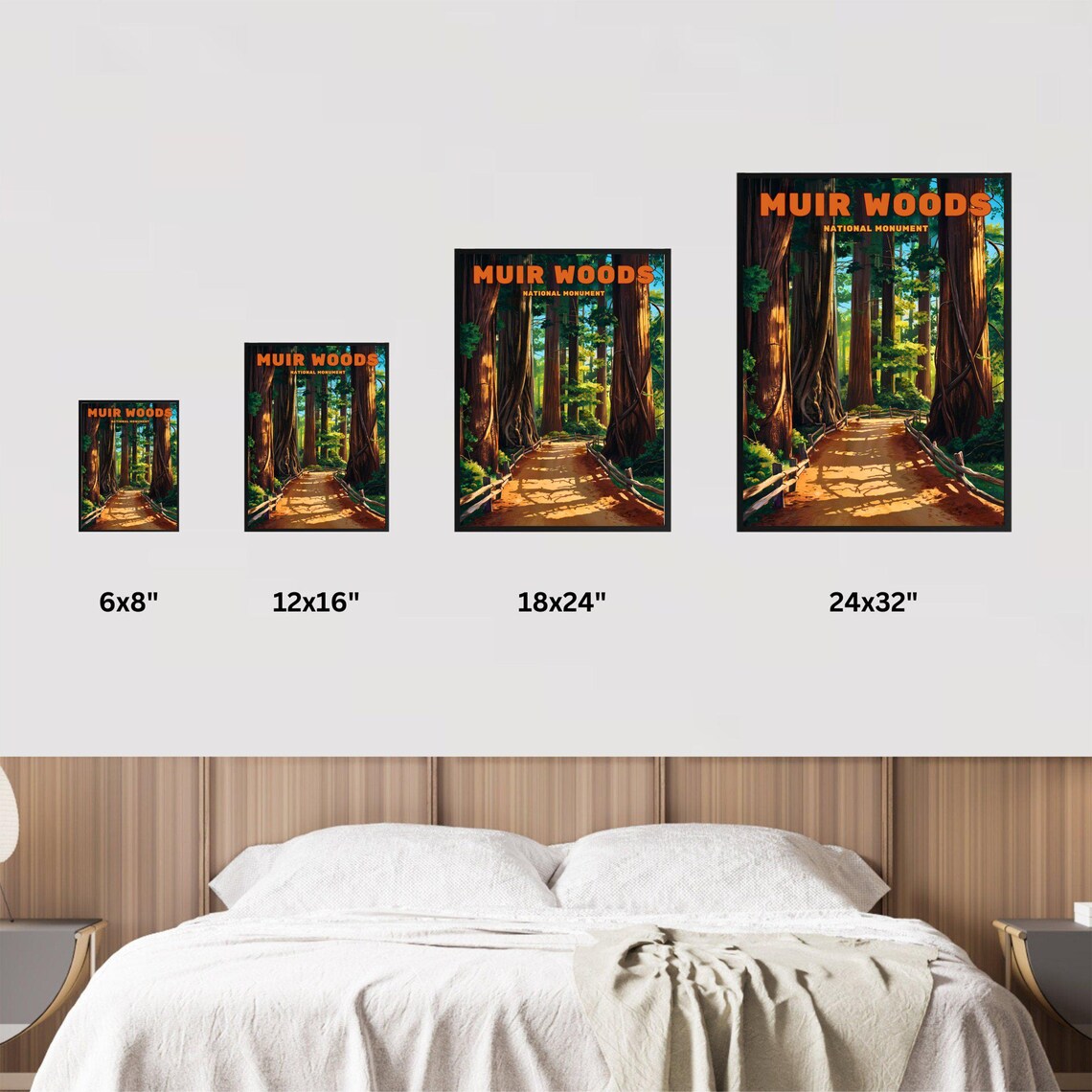 Muir Woods National Monument Redwood Cathedral Path Art Poster - Image 2