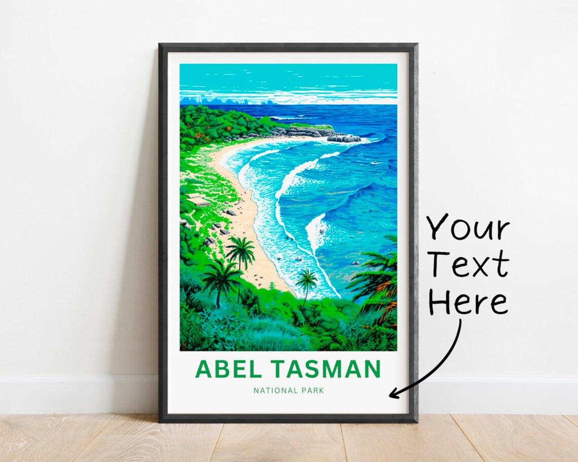 Personalized Abel Tasman New Zealand Beach Custom Travel Poster