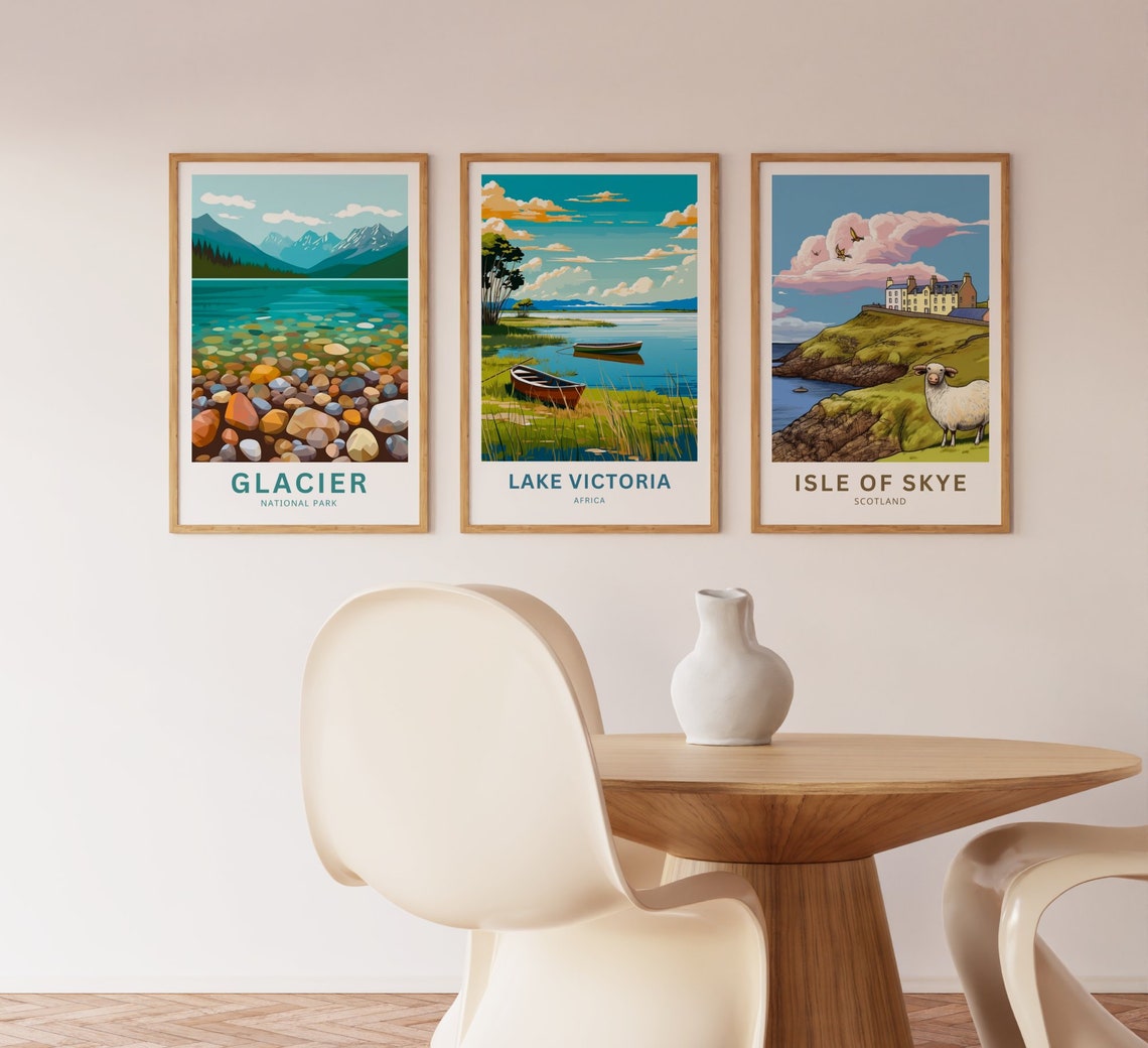 Lake Victoria Africa Customizable Calm Lake Boats Poster Artwork - Image 3