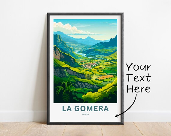 La Gomera Travel Poster, Spain Wall Art