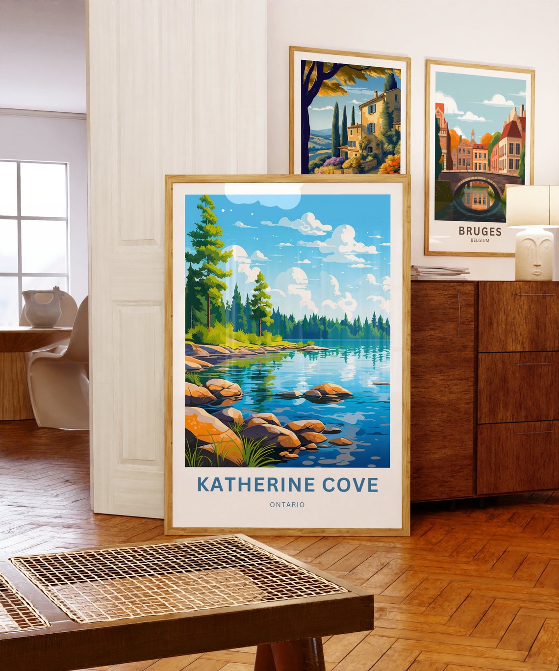 Katherine Cove Ontario Rocky Pine Shoreline Lake View Poster - Image 5
